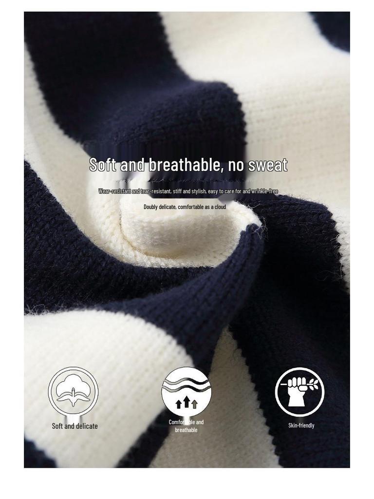 2025 Fashionable Boys' Striped Sweater: Handsome Toddler Spring/Autumn Knitwear