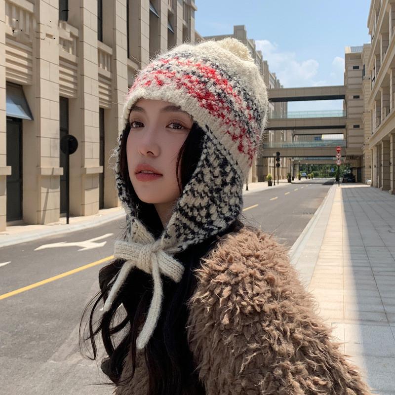 Women's Winter Trapper Aviator Trooper Earflap Warm Wool Blended Knitted Hat Ear Protectors Hats