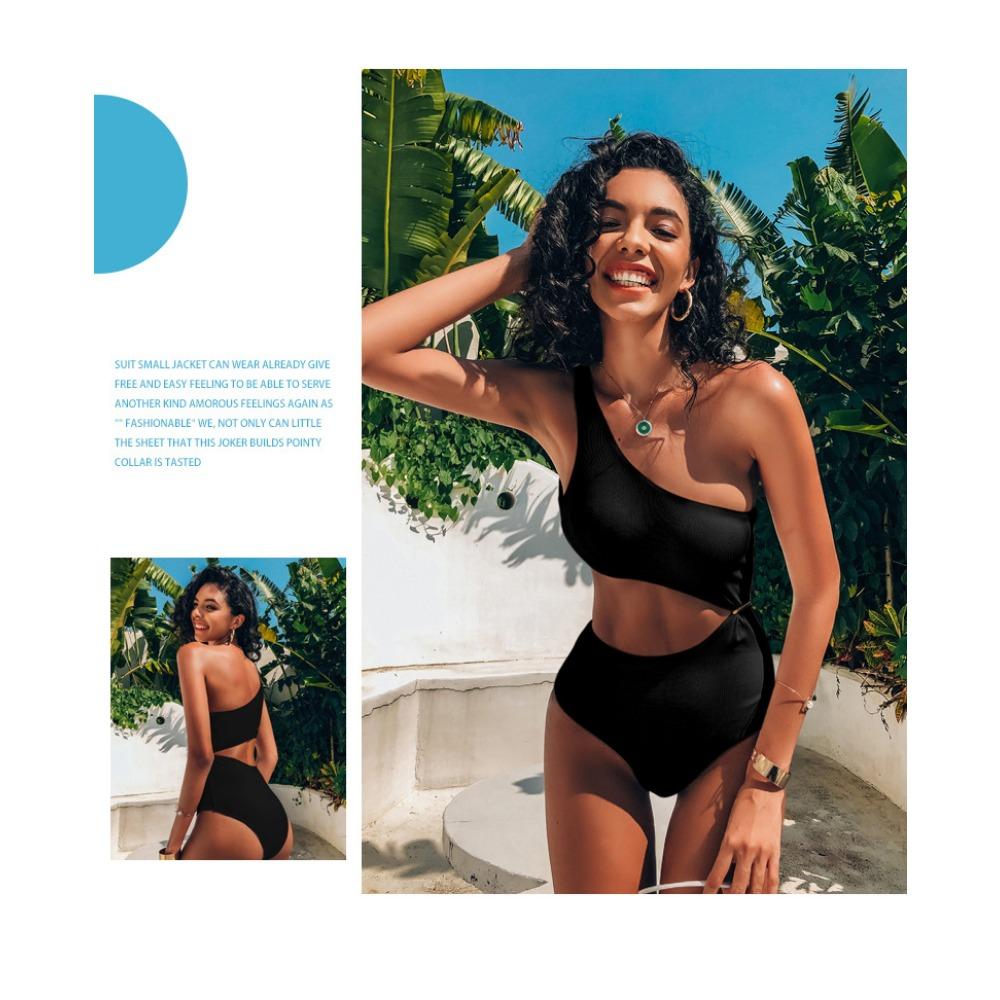 New Swimsuit Sexy Bikini Swimsuit Women's One Shoulder One Piece High Waist Bikini