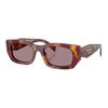 Color Design Acetate Rectangular Sunglasses Women's Brown