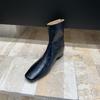 Niche square head short boots women's 2025 new Korean version flat-bottomed thin boots retro Chelsea boots Martin boots