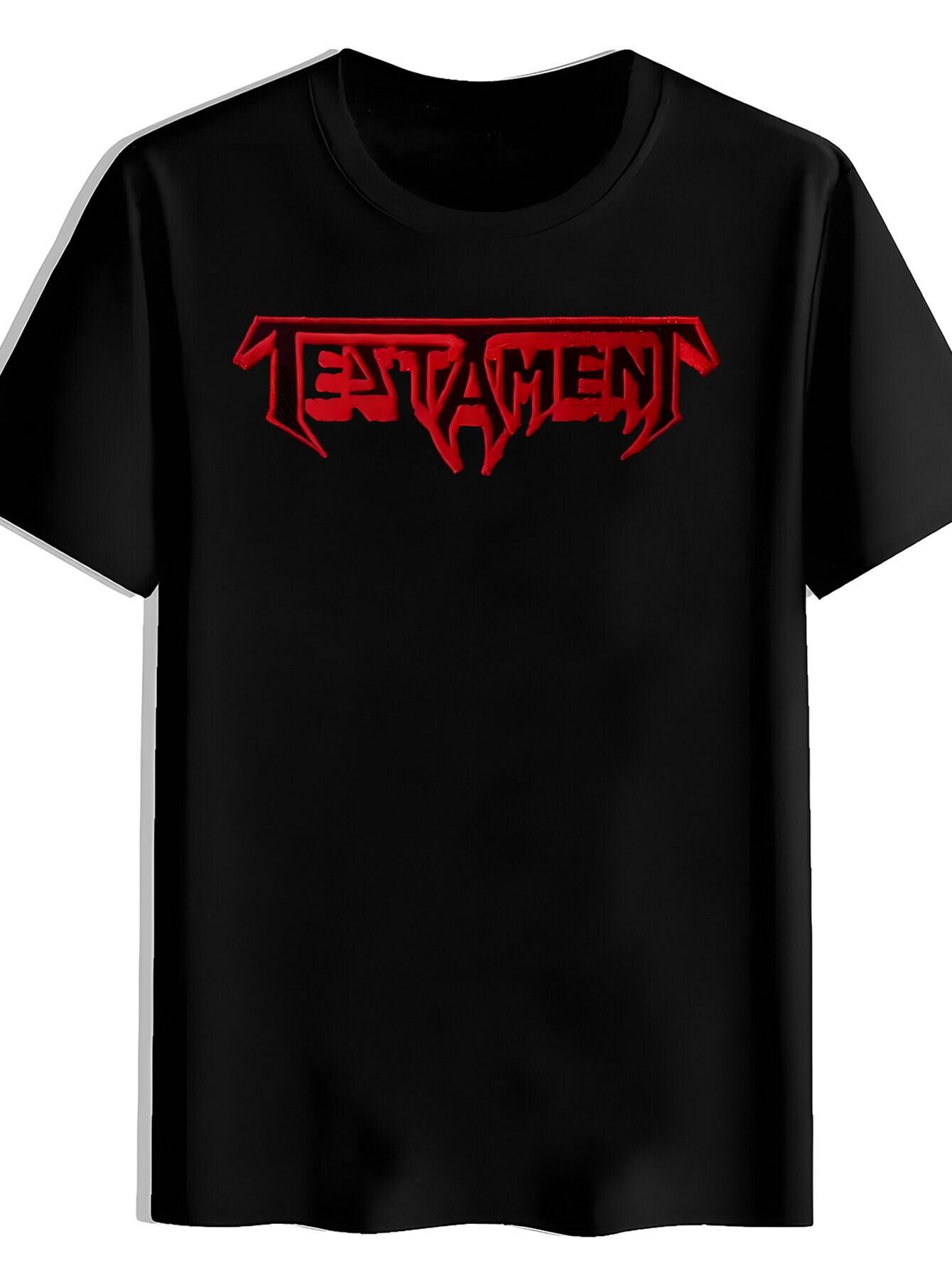 T-shirt A Short-Sleeved Round-Neck Featuring a Vintage Rock Band Print XXL