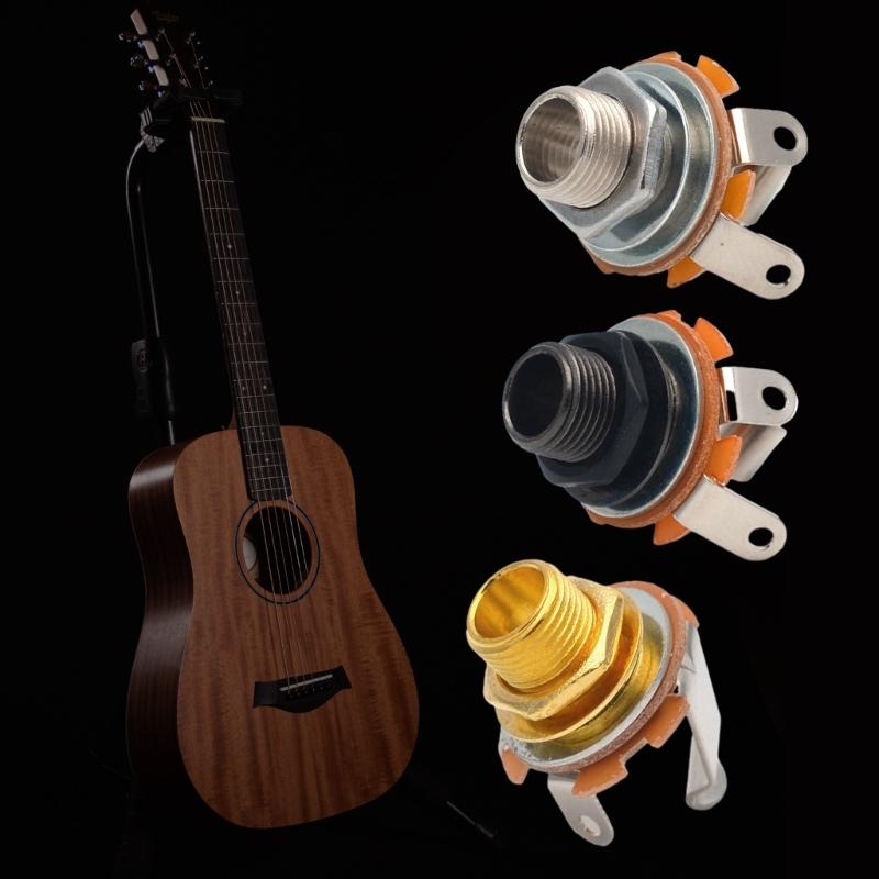Mono Input or Output Jacks Socket 6.35mm Musical Instrument Accessory Mono Input Jacks Metal Guitar Electric Replacement