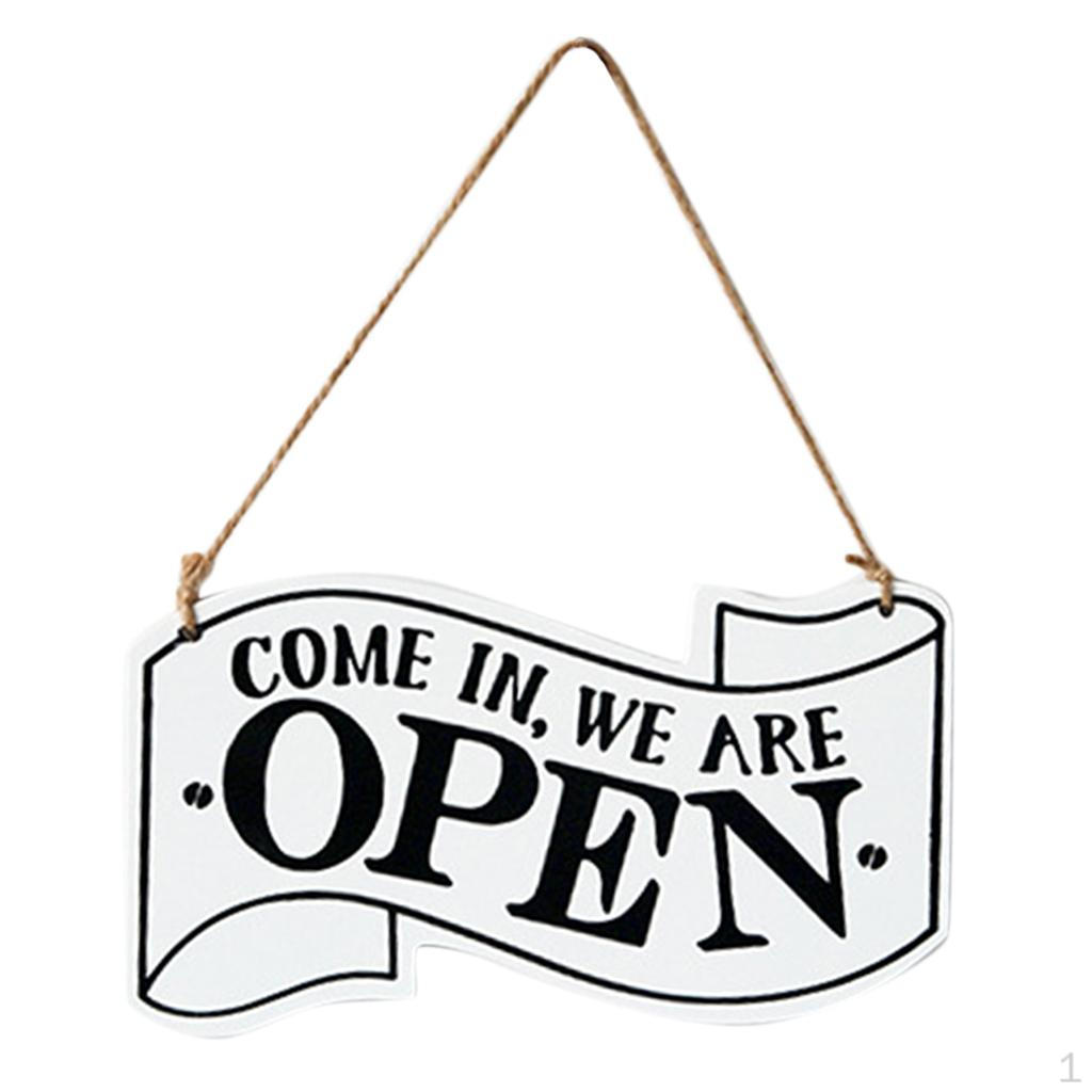 

Подвесной знак магазина с веревкой для кофейни-ресторана White_25x14x0.5cm