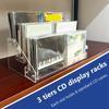 3 Tier Clear Acrylic CD Holder Cascading CD Storage Rack