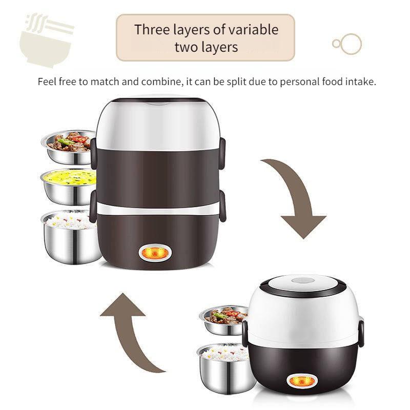 200W Multi Functional Electric Lunch Box Workers Heating Insulated Boxes Portable Steaming And Cooking Hot Rice Equipment