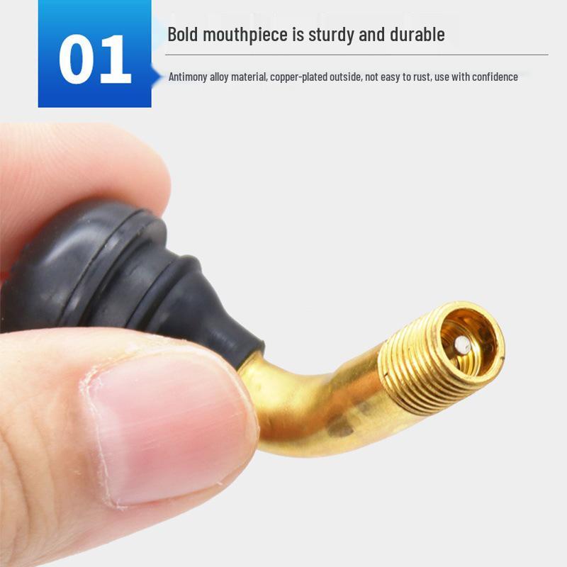 Bent Mouth PVR 50/60/70 Valve Stem for Electric Bicycle & Motorcycle Vacuum Tires
