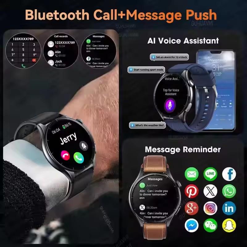 2026 New High End Health Smartwatch Blood Lipids ECG+NFC Uric Acid Heart Rate Emotion Detection Heart Health Analysis Blood Oxygen Monitor Watch