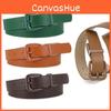 Stylish 2024 New Macaron Solid Color Women's Pu Leather Belt With Classic Buckle Design