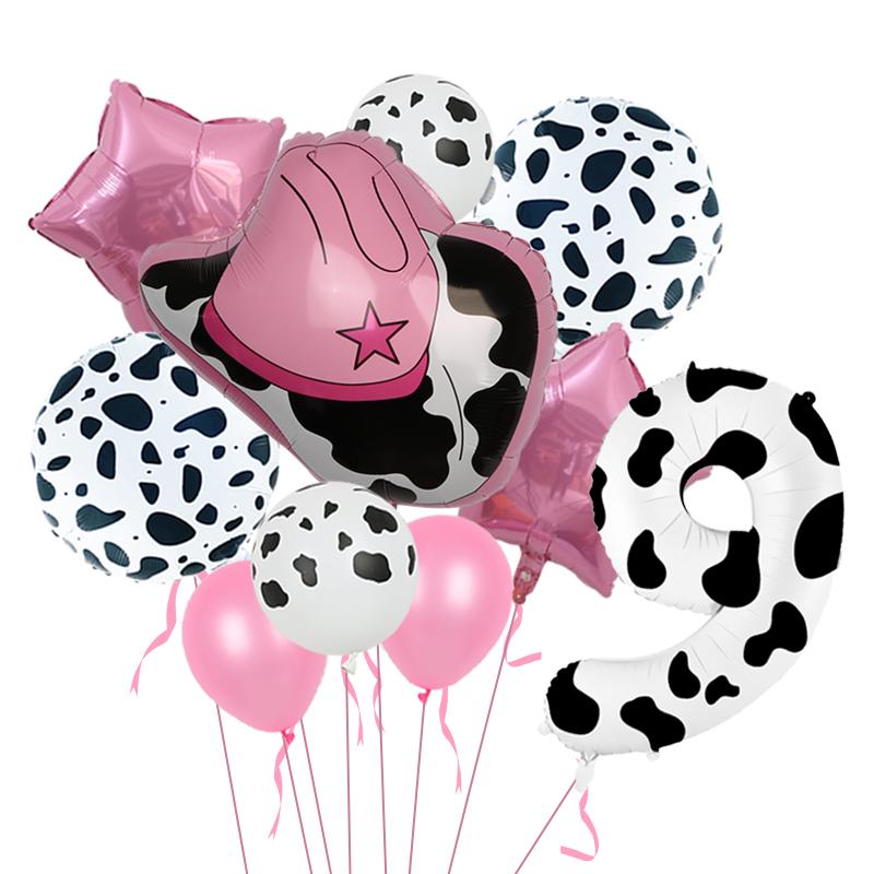 40 Inch Cow Print Number Balloons 1 2 3 4 5 6 7 8 9 Figure Foil Balloon Holy Cow Im One Birthday Cowgirl Theme Party Decorations
