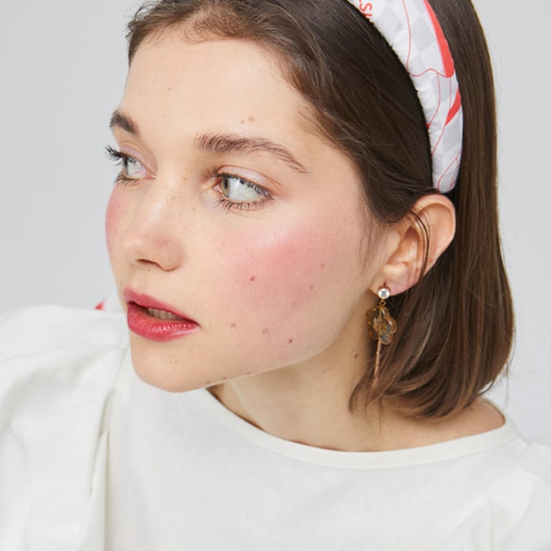 LOVUEE Love Is Bitter Sweet Grey Red Checkerboard patterned Headband