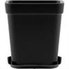 10pcs 7cm Black Square Flower Plant Pots with Tray Succulent Plant Nursery Pot Home Office Desktop Gardening Balcony Decor