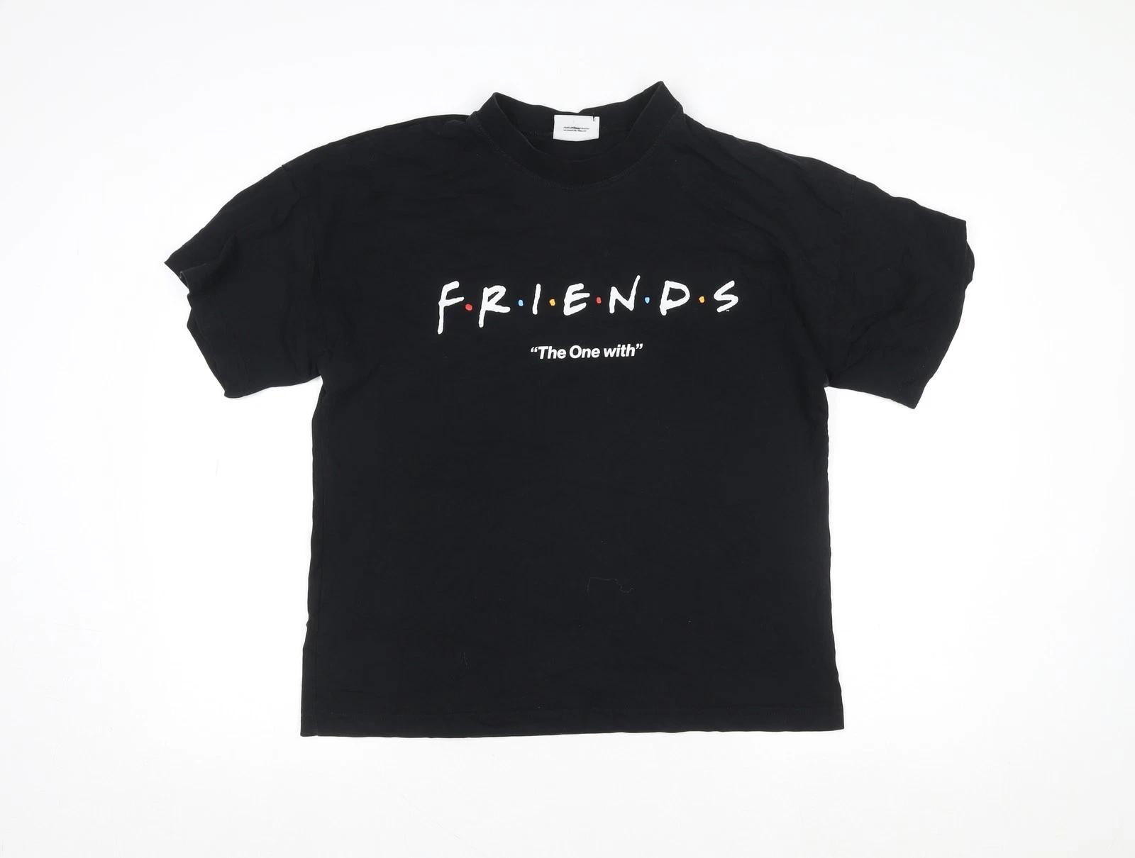

George Friends Black T-Shirt Women s Size 12 Short Sleeve Cotton M