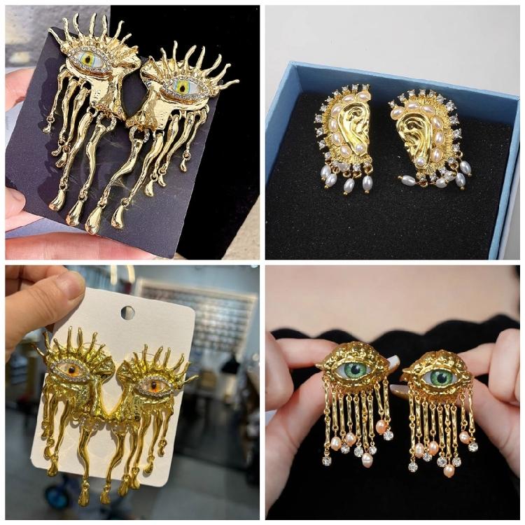 Artistic Ear Model Ear Accessory Unique Ear/Eye Model Earrings Adornment Personalized Ear Studs for Parties Dates