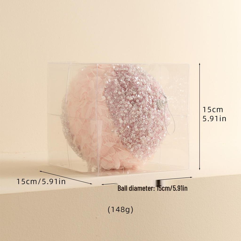 High-Quality Pink Foam Christmas Ball Ornament for Tree and Window Display