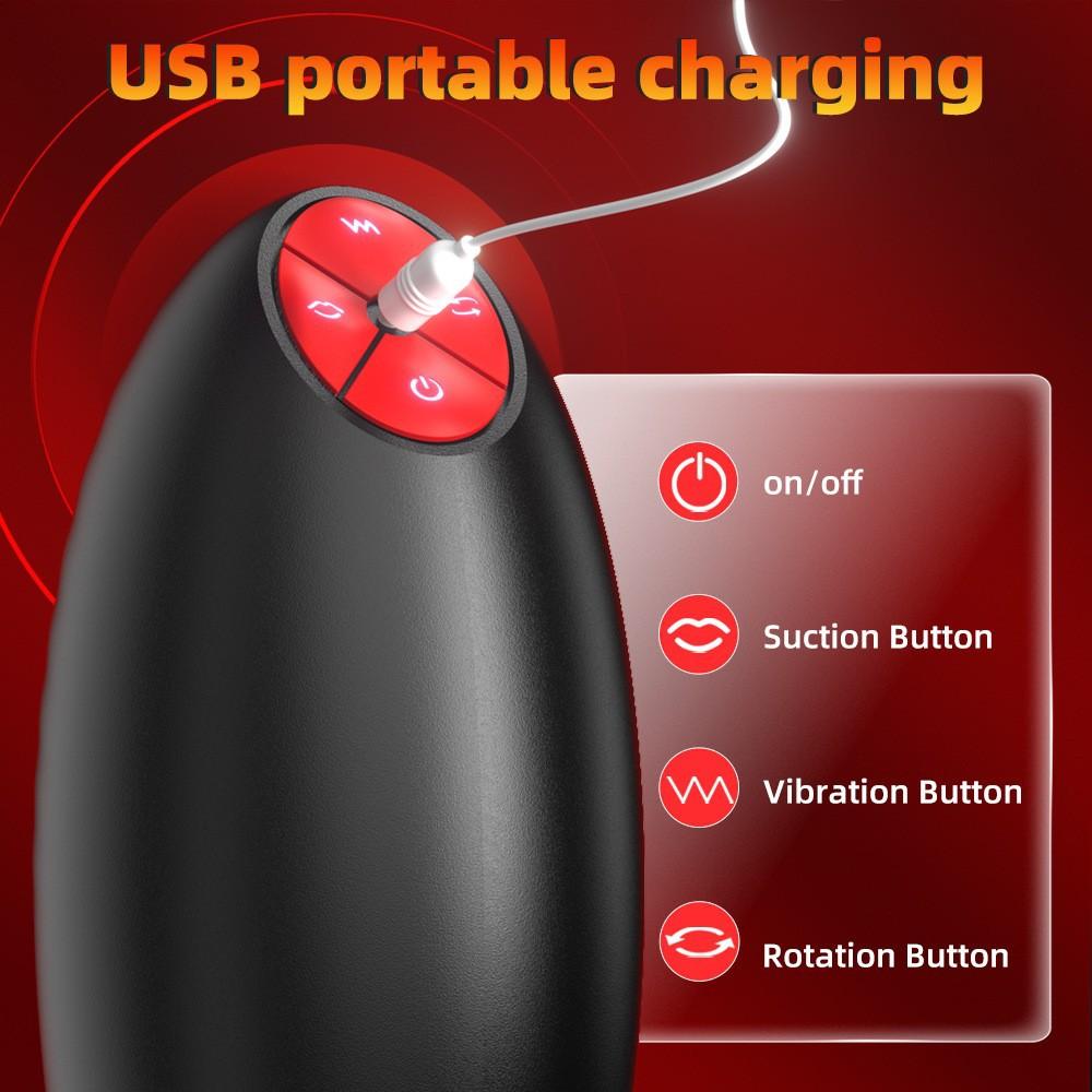 Męski Kubek Masturbacyjny Wygibujący się Ćwiczący Penisa Ssący Wibrator Obrotowy Masażer Penisa Dorosła Zabawka Seksualna