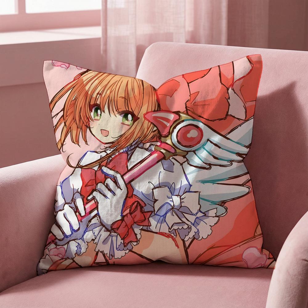 C-Cardcaptor Sakura ANIME Cushion Cover Multi-Scene Pillow Cover for Home & Car - Reversible, Soft & Durable for Daily Use