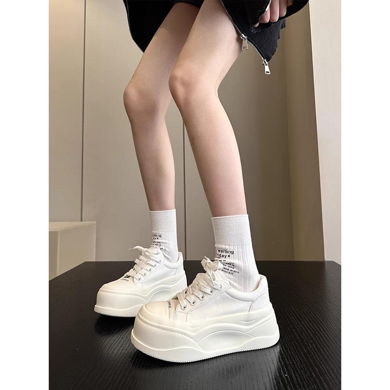 Korean retro baotou half slippers women's spring 2025 new big head lace-up platform bread casual board shoes tide