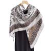 Women Retro Square Scarf 130X130Cm Ethnic Style Soft Cotton Linen Breathable Scarf Shawl Female Foulards