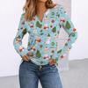 Women's Christmas Print Long Sleeve Shirt Elegant Casual Holiday Top