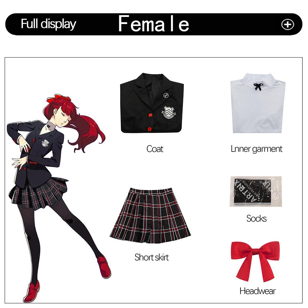 

Игра Persona 5 Рен Амамия Акира Курусу Костюм Косплей Мужская Школьная Форма Унисекс Костюм на Хэллоуин Пальто Вечеринка Черный Комплект Формы 3XL