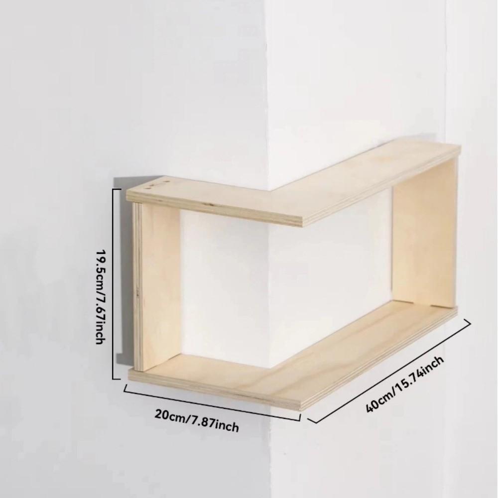 Wooden Corner Floating Shelves Double-layer Flower Pots Shelves  For Living Room Bedroom