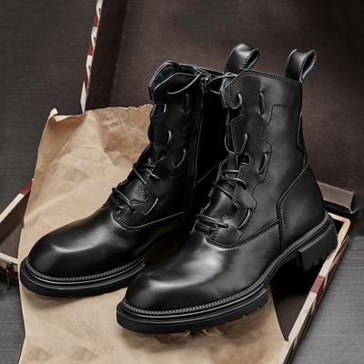 Martin Boots Herren Winter Samtleder Britischer Stil Werkzeugstiefel Mittel- und Hochschaft Lässig Dicksohlige Militärstiefel Lokomotivstiefel Herren