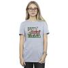 Rick And Morty Womens/Ladies Happy Human Holidays Cotton Boyfriend T-Shirt