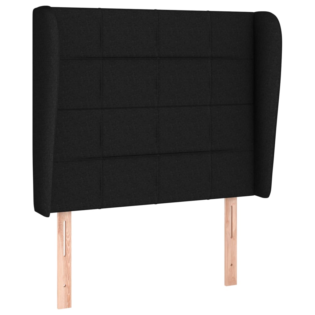 Vidaxl Wingback Headboard, Black, 93X23X118/128 Cm, Fabric