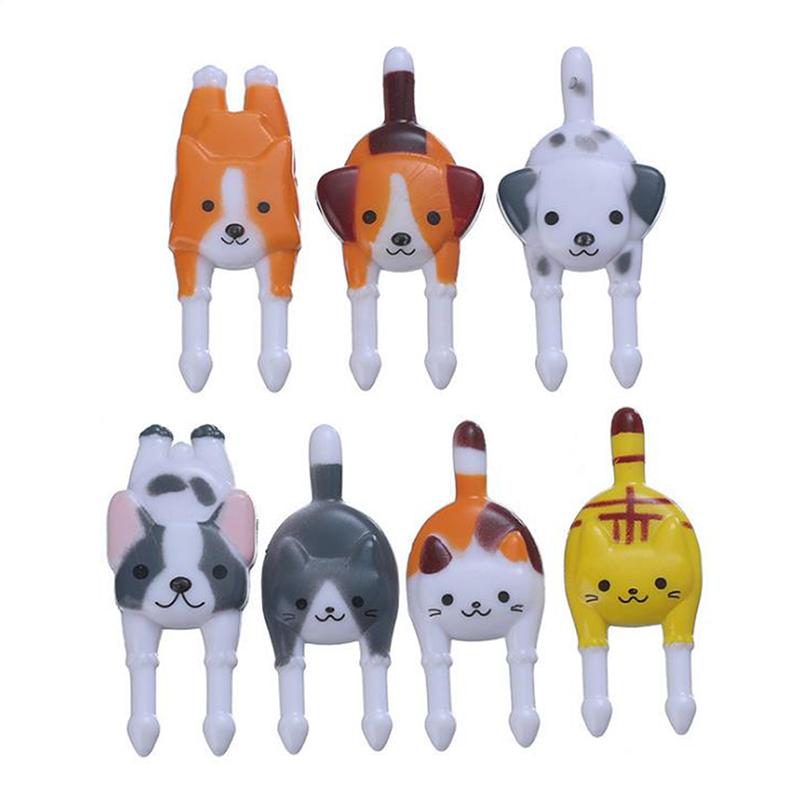 7Pcs Cute Mini Animal Cartoon Fruit Forks Lunch Bento Accessories Party Decor