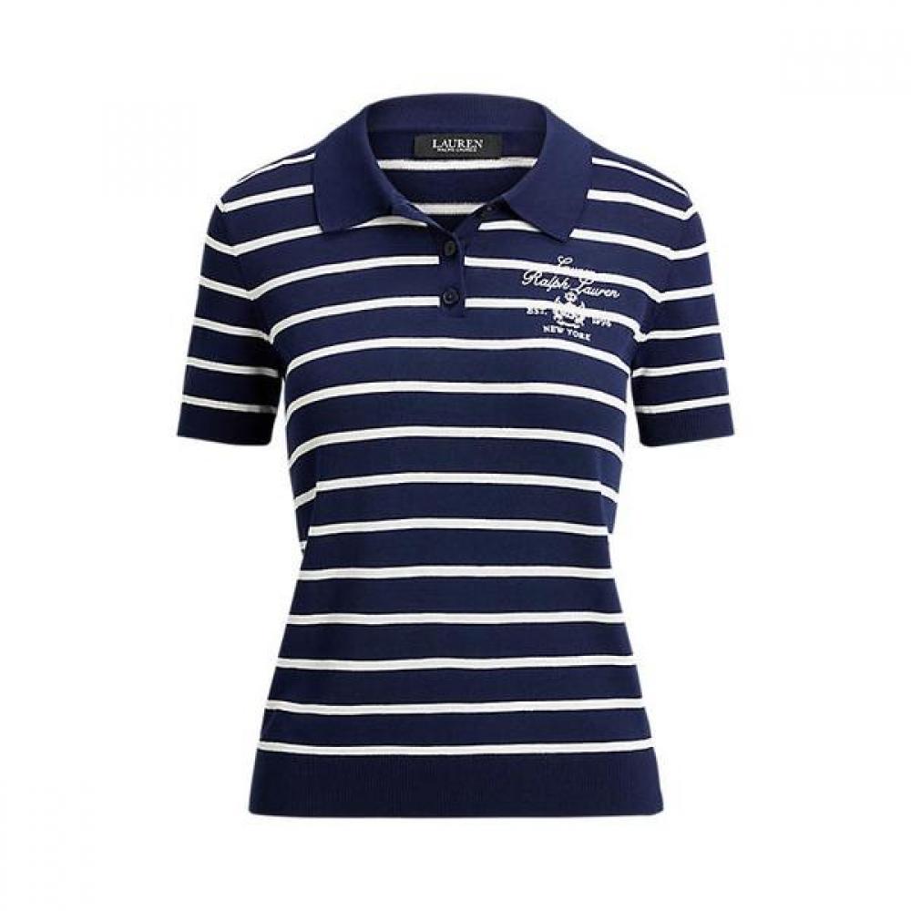 Lauren Ralph Lauren Cotton Blend Polo Sweater Stripe Wmlrswesn820189410 
