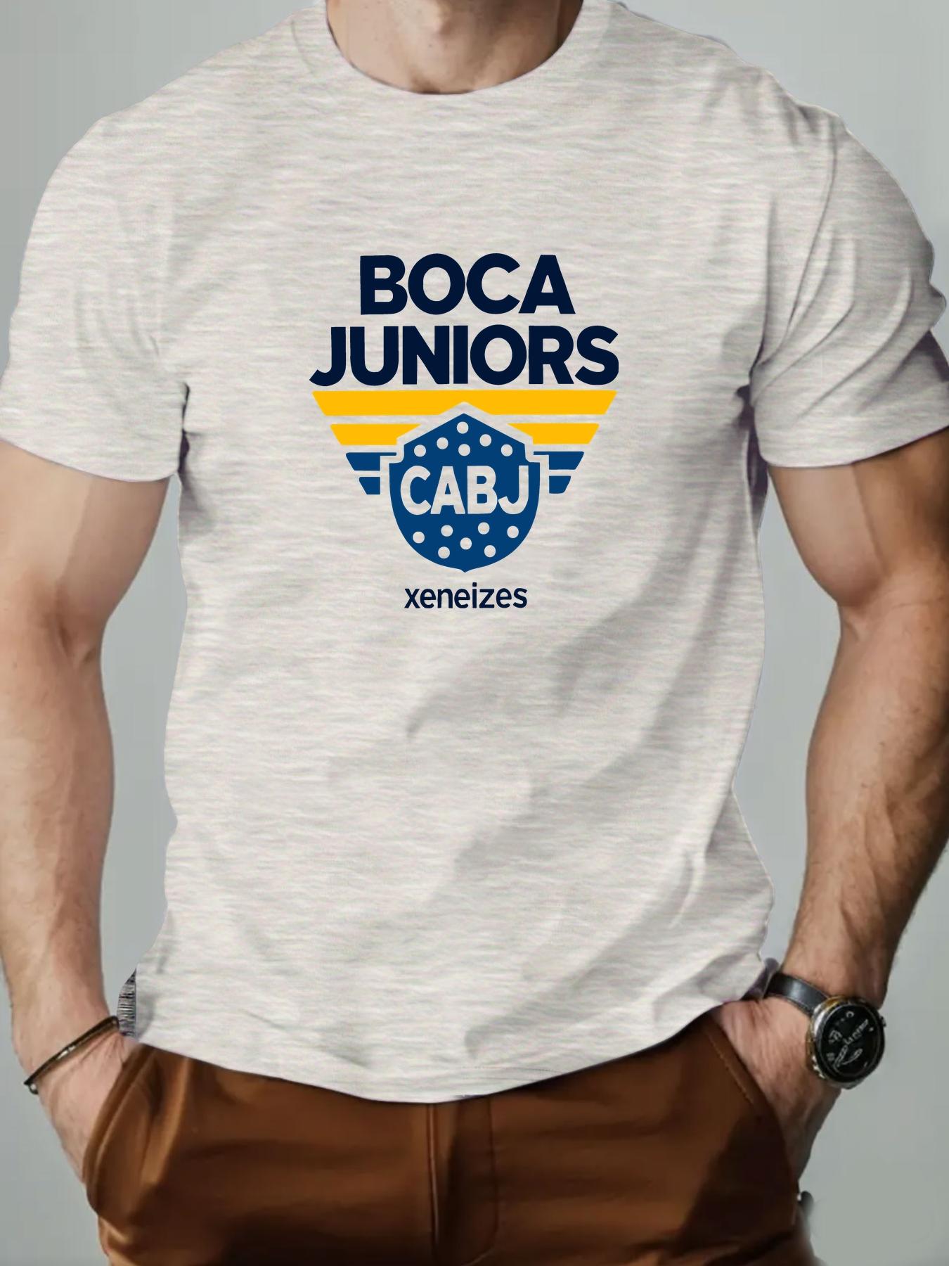 

Mens cotton Tshirt Boca Juniors summer round neck shortsleeved graphic breathable fashion casual Tshirt S