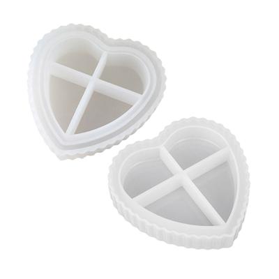 3D Herzform Behälter Silikonform Epoxidharzform DIY Aufbewahrungsbox Werkzeug Gips Handwerk Herstellungszubehör Antihaftbeschichtet
