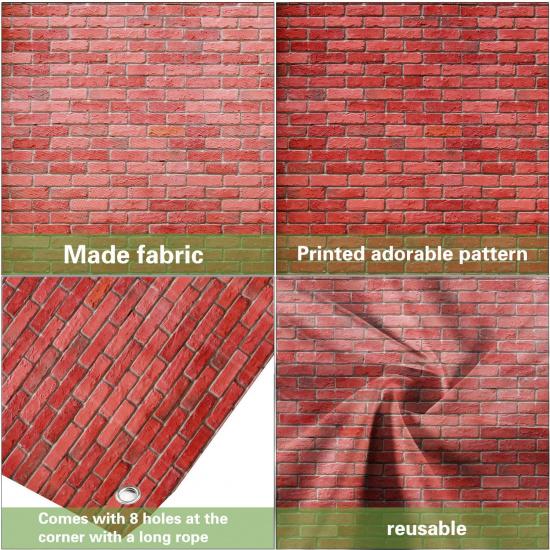 6 x 13 ft Birck Wall Garage Door Backdrop,Rustic Red Brick Wall Background, Farmhouse Stone Wall Garage Door Cover Kids Adult Birthday Party Decor