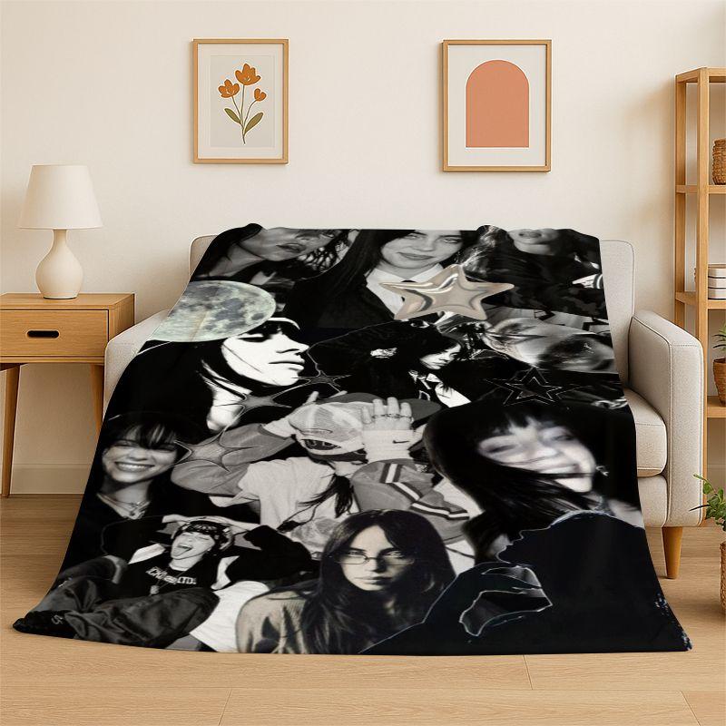 Famous Singer Billie Eilish Star Soft Flannel Throw Blanket,Warm Cozy Blanket for Bed,Couch,Sofa,Bedroom,Living Room,Travel