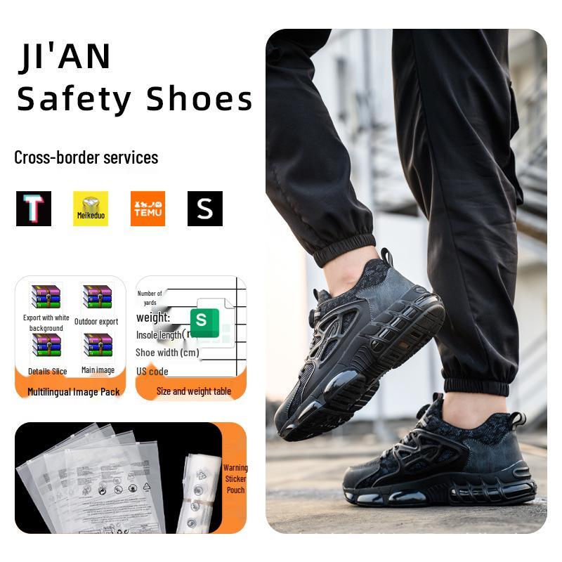 Lightweight Anti-Smash & Anti-Puncture Safety Work Shoes - Comfortable, Durable, and Ideal for Long Hours.