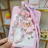 Creative Wrist with Bead Chain Doll Beaded Mobile Phone Chain Cute Cute Cool Girl Pendant Keychain Car Hanging Small Gift
