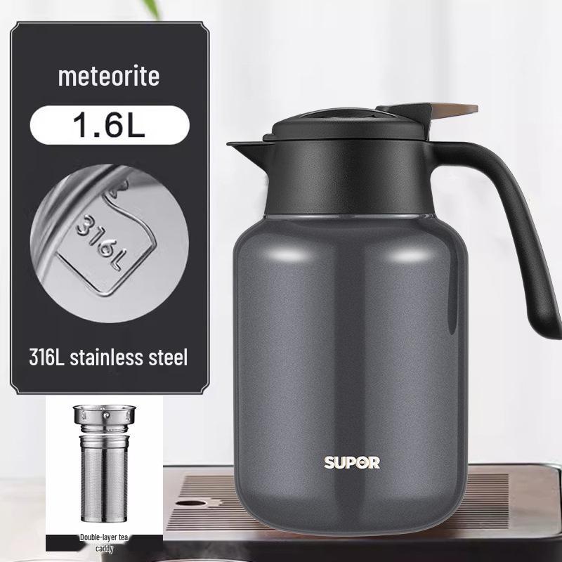 Supor Insulated 316 Stainless Steel Tea and Water Separation Kettle, Large Capacity Braising Pot