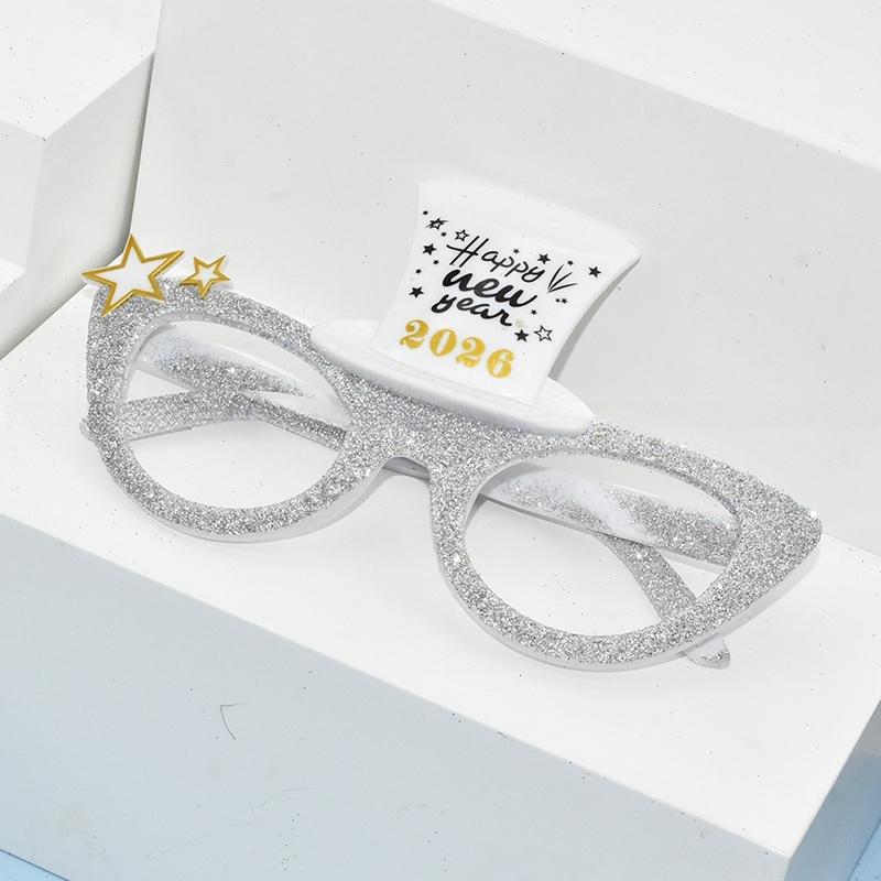2026 Nummer Glasögon 2026 Gott År Glasögon Diamant Glitter Solglasögon Cosplay Rekvisita Julparty Dekoration Roliga Glasögon