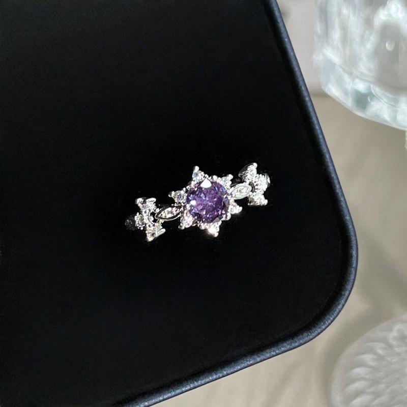 Silver matte matte flower butterfly ring female romantic atmosphere hollow temperament versatile cold wind ring tide