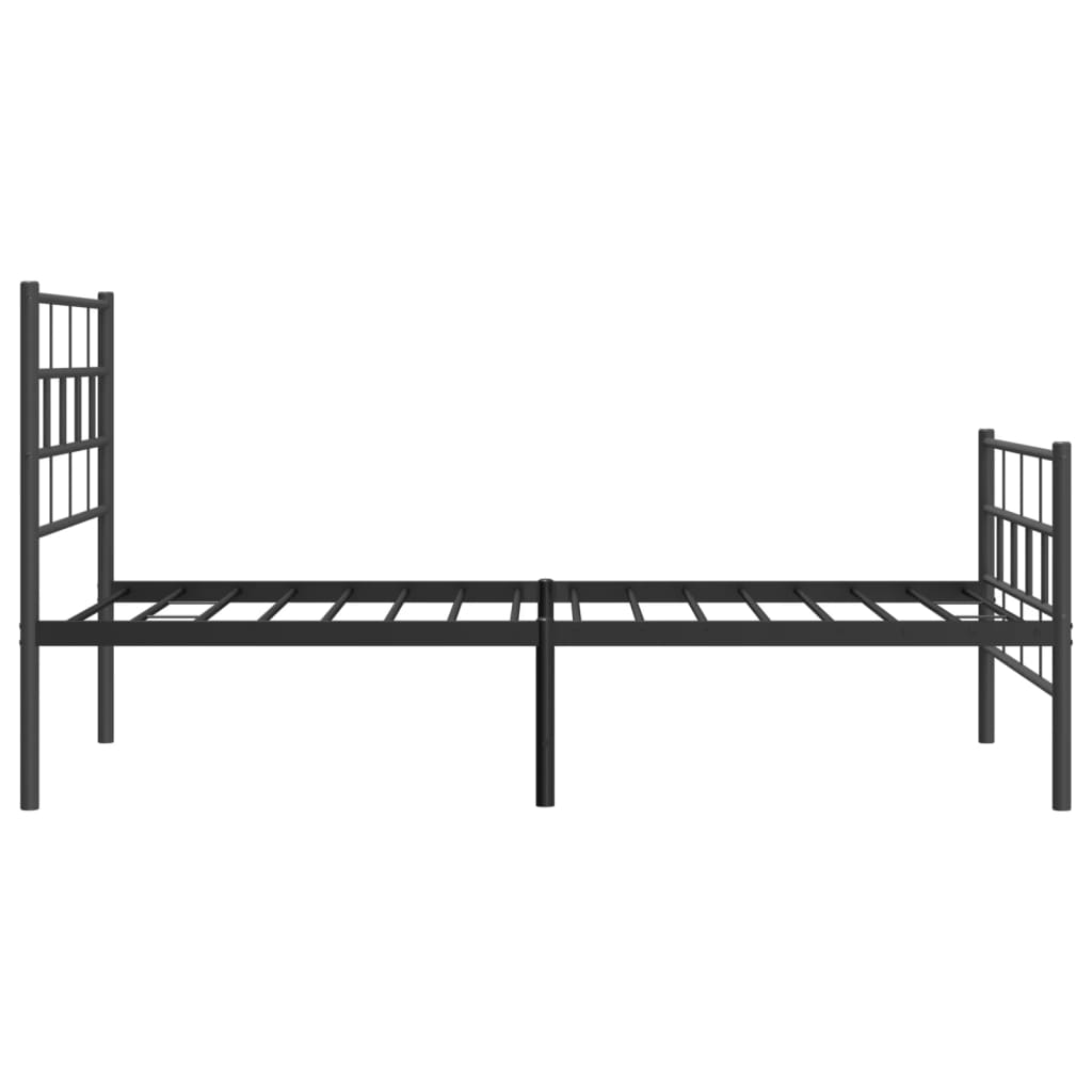 Vidaxl Metalowa Rama Łóżka Z Wezgłowiem I Zanóżkiem, Czarna, 90X190 Cm