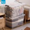 CHAHUA 50L Transparent Plastic Storage Box with Wheels