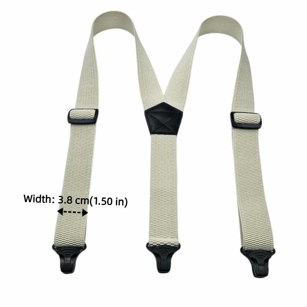 Robuste Arbeits Hosenträger 3,8 cm Breit Retro Y-Form Hosenträger Elegant mit 3 Klammern Elastische Hosen Hosenträger