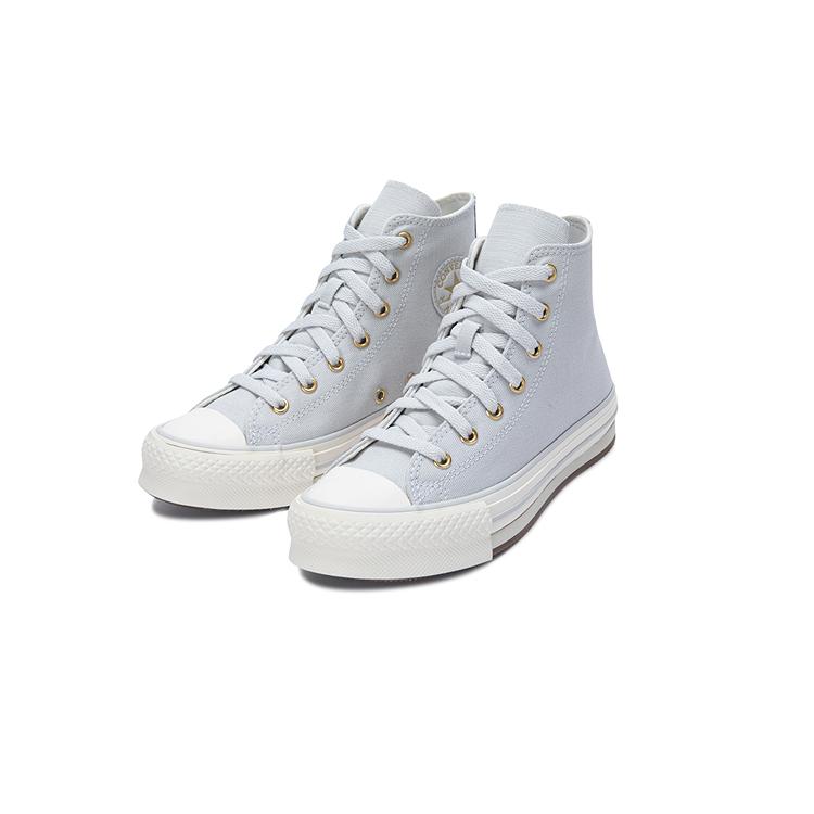 Converse Chuck Taylor All Star EVA Lift Platform High GS Tonal Canvas - Barely Grey Kids Sneakers Egret Gold A10382C