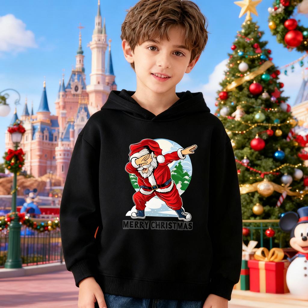 Christmas Cartoon Children's Hoodie for Autumn and Winter Warm Comfortable and Soft Children's Clothing