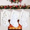 Snowflake Christmas Knitted Socks Embroidered Christmas Stockings Hanging Large Capacity Gift Bags Christmas Home Ornaments