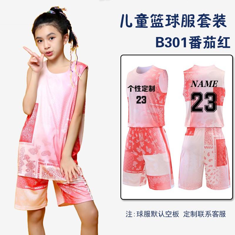 Kids Basketball Uniform Set Boys Girls Training Game Sportswear Sleeveless Jersey Team Outfit