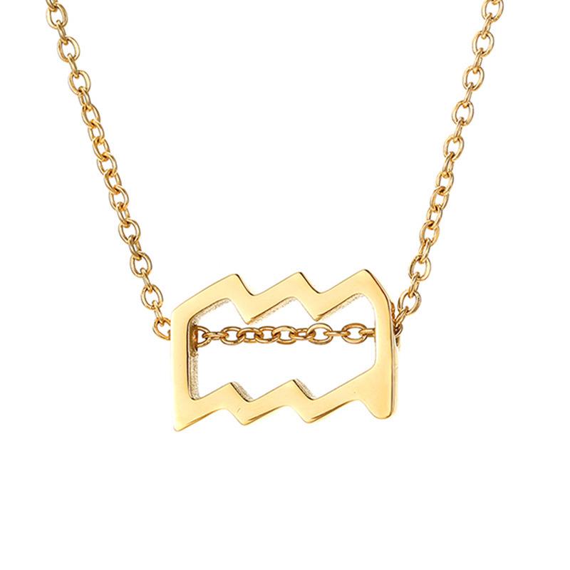 14K Gold-Plated Zodiac Pendant Necklace - Hot Selling Stainless Steel Women's Necklace