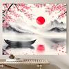 2D Artistic Cherry Blossom Lake Backdrop Traditional Japanese Style Banner