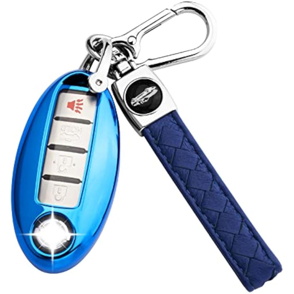 Nissan Schlüsselanhänger, weiches TPU Schlüsselgehäuse, vollständig geschützt Altima Rogue Maxima Sentra Infiniti Armada Limousine 3 4 5 Tasten Clip